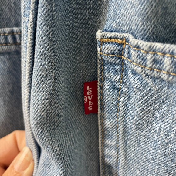 Levi's Shortalls Size M Two Horse Brand Overalls Shorts Medium Wash - Picture 10 of 12